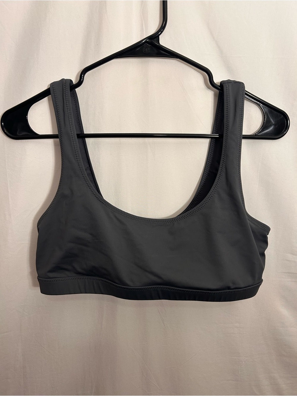 SKIMS Scoop Neck Bikini Top in Charcoal